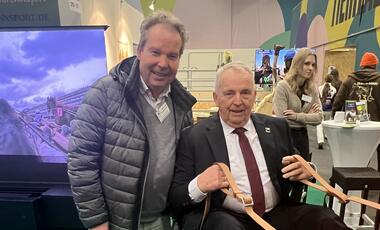 Till Backhaus, Landwirtschaftsminister von Mecklenburg-Vorpommern, mit Peter Weihermüller