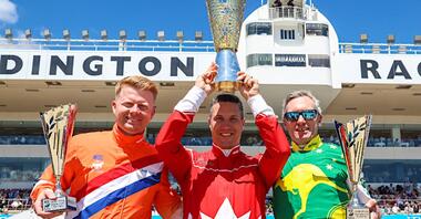 Auf dem WM-Podium: Jaap van Rijn, James MacDonald und Gary Hall jr. (v.l.)